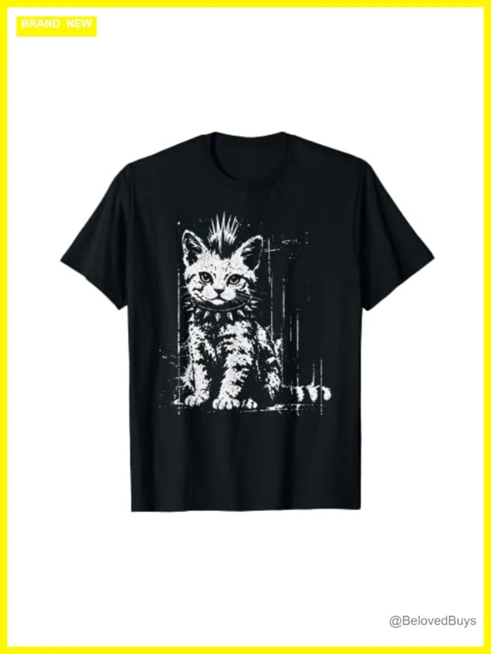 Punk Cat Grunge Rebel Kitten Alternative Rock Lover Cotton T-Shirt